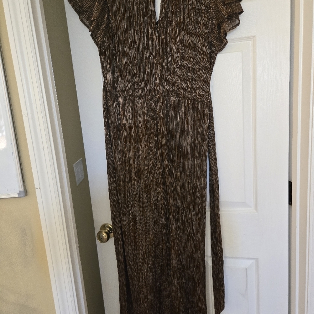 Brown Patterned Dress - image 3